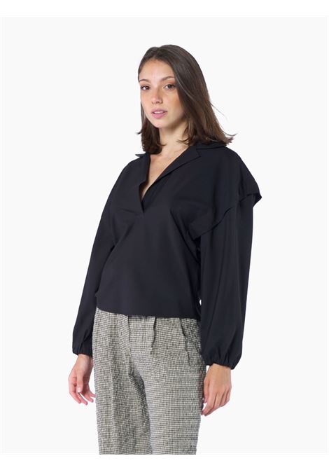 Blusa in tela di lana scollo polo ALYSI | Bluse | 153214-A3060NE
