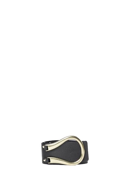 La cintura in pelle con fibbia oro in ottone KAOS | Cinture | QP1NB0040001