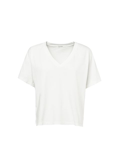 T-shirt con scollo a V a manica corta in jersey di cotone e lino POMANDERE | T- Shirt | 241-D187-61112110